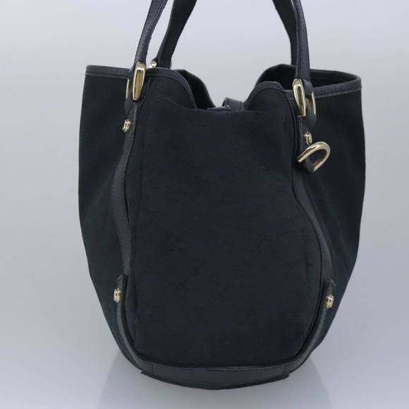 GUCCI GG Canvas Tote Bag Black Gold 130736 Auth 100266 - Picture 3 of 16
